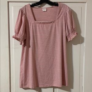 Pink Striped Women's Top